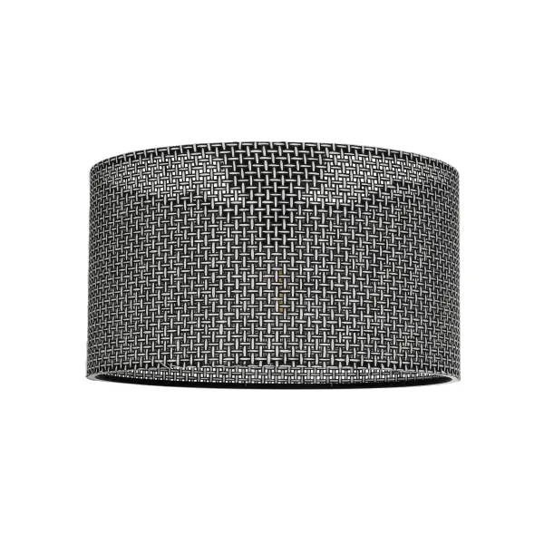 GloboStar® CILIO 203-0157 Μοντέρνο Φωτιστικό Οροφής Καπέλο Μονόφωτο 1 x E27 IP20 Μαύρο Διάτρητο Ύφασμα - Μ38 x Π38 x Υ23cm
