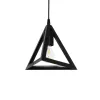 GLOBOSTAR® TRIANGLE 203-0159 Μοντέρνο Κρεμαστό Φωτιστικό Οροφής με Ντουί 1 x E27 AC 220-240V IP20 - Μάυρο - Μ24 x Π24 x Υ22cm
