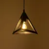 GLOBOSTAR® TRIANGLE 203-0159 Μοντέρνο Κρεμαστό Φωτιστικό Οροφής με Ντουί 1 x E27 AC 220-240V IP20 - Μάυρο - Μ24 x Π24 x Υ22cm