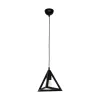 GLOBOSTAR® TRIANGLE 203-0159 Μοντέρνο Κρεμαστό Φωτιστικό Οροφής με Ντουί 1 x E27 AC 220-240V IP20 - Μάυρο - Μ24 x Π24 x Υ22cm