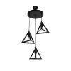 GLOBOSTAR® TRIANGLE 203-0160 Μοντέρνο Κρεμαστό Φωτιστικό Οροφής με Ντουί 3 x E27 AC 220-240V IP20 - Μάυρο - Μ67 x Π67 x Υ50cm
