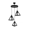 GLOBOSTAR® TRIANGLE 203-0160 Μοντέρνο Κρεμαστό Φωτιστικό Οροφής με Ντουί 3 x E27 AC 220-240V IP20 - Μάυρο - Μ67 x Π67 x Υ50cm