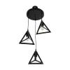 GLOBOSTAR® TRIANGLE 203-0160 Μοντέρνο Κρεμαστό Φωτιστικό Οροφής με Ντουί 3 x E27 AC 220-240V IP20 - Μάυρο - Μ67 x Π67 x Υ50cm