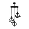 GLOBOSTAR® TRIANGLE 203-0160 Μοντέρνο Κρεμαστό Φωτιστικό Οροφής με Ντουί 3 x E27 AC 220-240V IP20 - Μάυρο - Μ67 x Π67 x Υ50cm