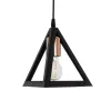 GLOBOSTAR® TRIANGLE 203-0161 Μοντέρνο Κρεμαστό Φωτιστικό Οροφής με Ντουί 1 x E27 AC 220-240V IP20 - Μάυρο & Χάλκινο - Μ24 x Π24 x Υ22cm