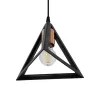GLOBOSTAR® TRIANGLE 203-0161 Μοντέρνο Κρεμαστό Φωτιστικό Οροφής με Ντουί 1 x E27 AC 220-240V IP20 - Μάυρο & Χάλκινο - Μ24 x Π24 x Υ22cm