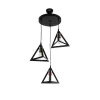 GLOBOSTAR® TRIANGLE 203-0162 Μοντέρνο Κρεμαστό Φωτιστικό Οροφής με Ντουί 3 x E27 AC 220-240V IP20 - Μάυρο & Χάλκινο - Μ67 x Π67 x Υ50cm
