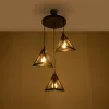 GLOBOSTAR® TRIANGLE 203-0162 Μοντέρνο Κρεμαστό Φωτιστικό Οροφής με Ντουί 3 x E27 AC 220-240V IP20 - Μάυρο & Χάλκινο - Μ67 x Π67 x Υ50cm