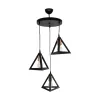 GLOBOSTAR® TRIANGLE 203-0162 Μοντέρνο Κρεμαστό Φωτιστικό Οροφής με Ντουί 3 x E27 AC 220-240V IP20 - Μάυρο & Χάλκινο - Μ67 x Π67 x Υ50cm