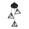 GLOBOSTAR® TRIANGLE 203-0162 Μοντέρνο Κρεμαστό Φωτιστικό Οροφής με Ντουί 3 x E27 AC 220-240V IP20 - Μάυρο & Χάλκινο - Μ67 x Π67 x Υ50cm