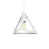 GLOBOSTAR® TRIANGLE 203-0163 Μοντέρνο Κρεμαστό Φωτιστικό Οροφής με Ντουί 1 x E27 AC 220-240V IP20 - Λευκό - Μ24 x Π24 x Υ22cm