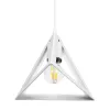 GLOBOSTAR® TRIANGLE 203-0163 Μοντέρνο Κρεμαστό Φωτιστικό Οροφής με Ντουί 1 x E27 AC 220-240V IP20 - Λευκό - Μ24 x Π24 x Υ22cm