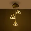 GLOBOSTAR® TRIANGLE 203-0164 Μοντέρνο Κρεμαστό Φωτιστικό Οροφής με Ντουί 3 x E27 AC 220-240V IP20 - Λευκό - Μ67 x Π67 x Υ50cm