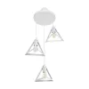 GLOBOSTAR® TRIANGLE 203-0164 Μοντέρνο Κρεμαστό Φωτιστικό Οροφής με Ντουί 3 x E27 AC 220-240V IP20 - Λευκό - Μ67 x Π67 x Υ50cm