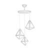 GLOBOSTAR® TRIANGLE 203-0164 Μοντέρνο Κρεμαστό Φωτιστικό Οροφής με Ντουί 3 x E27 AC 220-240V IP20 - Λευκό - Μ67 x Π67 x Υ50cm
