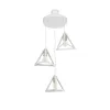 GLOBOSTAR® TRIANGLE 203-0166 Μοντέρνο Κρεμαστό Φωτιστικό Οροφής με Ντουί 3 x E27 AC 220-240V IP20 - Λευκό & Χρυσό - Μ67 x Π67 x Υ50cm