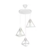 GLOBOSTAR® TRIANGLE 203-0166 Μοντέρνο Κρεμαστό Φωτιστικό Οροφής με Ντουί 3 x E27 AC 220-240V IP20 - Λευκό & Χρυσό - Μ67 x Π67 x Υ50cm
