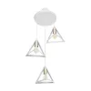 GLOBOSTAR® TRIANGLE 203-0166 Μοντέρνο Κρεμαστό Φωτιστικό Οροφής με Ντουί 3 x E27 AC 220-240V IP20 - Λευκό & Χρυσό - Μ67 x Π67 x Υ50cm