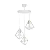GLOBOSTAR® TRIANGLE 203-0166 Μοντέρνο Κρεμαστό Φωτιστικό Οροφής με Ντουί 3 x E27 AC 220-240V IP20 - Λευκό & Χρυσό - Μ67 x Π67 x Υ50cm