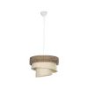 GLOBOSTAR® SIERA 203-0169 Μοντέρνο Κρεμαστό Φωτιστικό Οροφής με Ντουί 1 x E27 AC 220-240V IP20 - Καφέ & Μπεζ - Μ38 x Π38 x Υ26cm