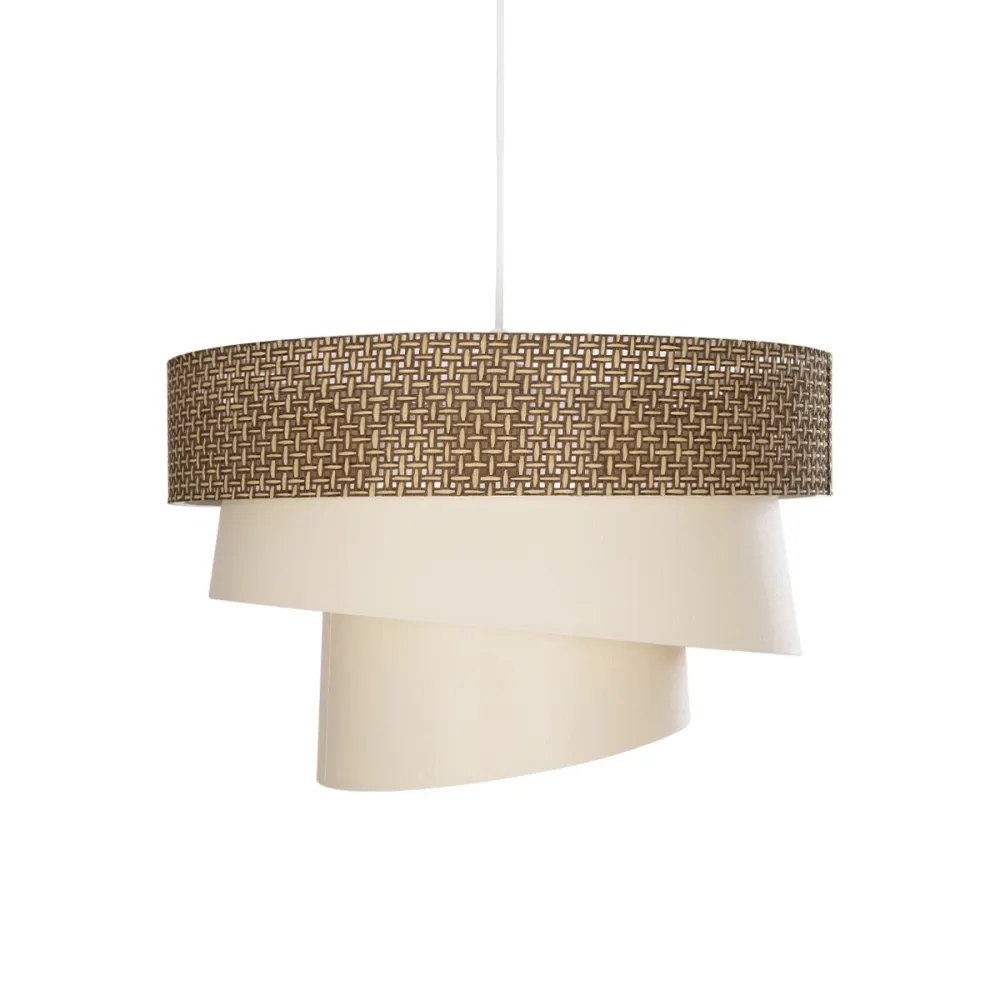 GLOBOSTAR® SIERA 203-0169 Μοντέρνο Κρεμαστό Φωτιστικό Οροφής με Ντουί 1 x E27 AC 220-240V IP20 - Καφέ & Μπεζ - Μ38 x Π38 x Υ26cm
