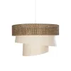 GLOBOSTAR® SIERA 203-0169 Μοντέρνο Κρεμαστό Φωτιστικό Οροφής με Ντουί 1 x E27 AC 220-240V IP20 - Καφέ & Μπεζ - Μ38 x Π38 x Υ26cm