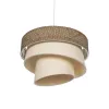 GLOBOSTAR® SIERA 203-0169 Μοντέρνο Κρεμαστό Φωτιστικό Οροφής με Ντουί 1 x E27 AC 220-240V IP20 - Καφέ & Μπεζ - Μ38 x Π38 x Υ26cm