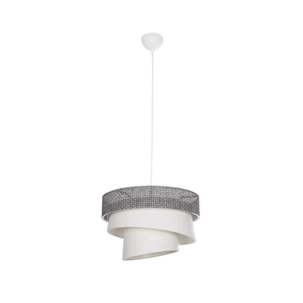 GLOBOSTAR® SIERA 203-0170 Μοντέρνο Κρεμαστό Φωτιστικό Οροφής με Ντουί 1 x E27 AC 220-240V IP20 - Μαύρο & Λευκό - Μ38 x Π38 x Υ26cm