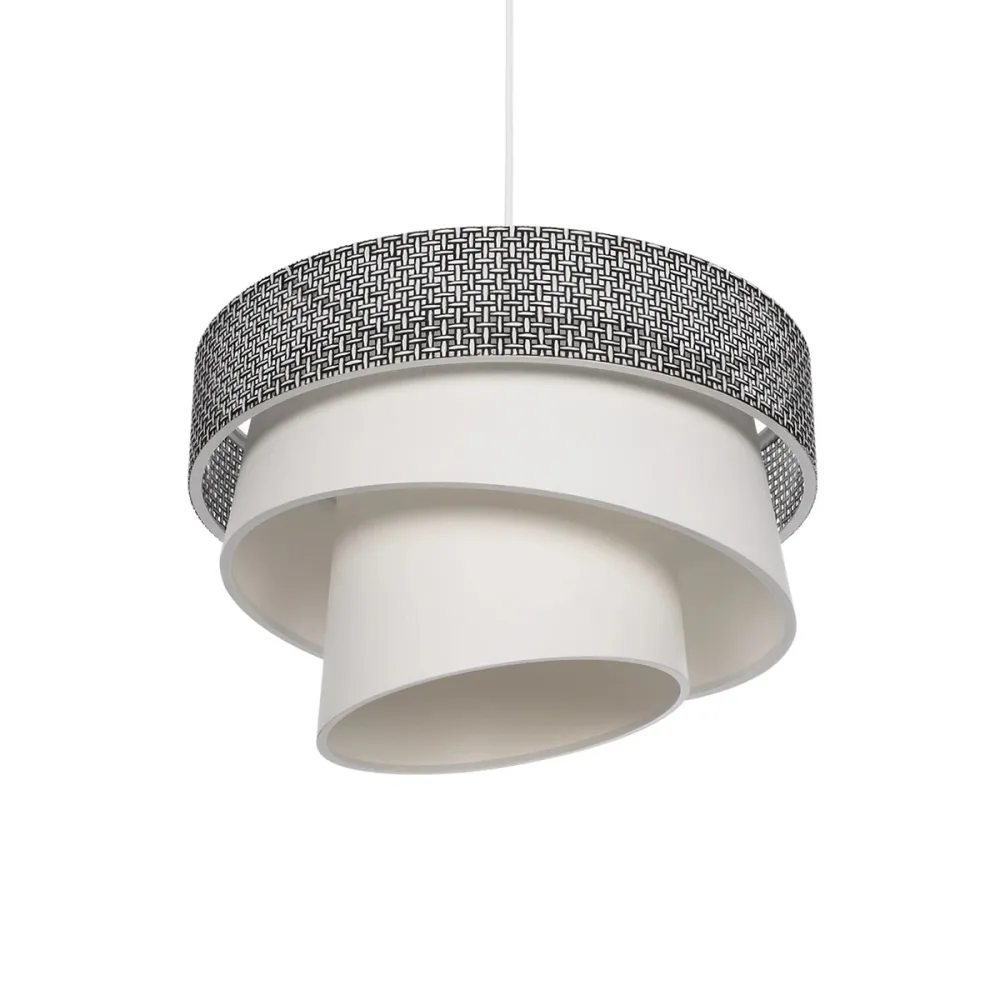 GLOBOSTAR® SIERA 203-0170 Μοντέρνο Κρεμαστό Φωτιστικό Οροφής με Ντουί 1 x E27 AC 220-240V IP20 - Μαύρο & Λευκό - Μ38 x Π38 x Υ26cm