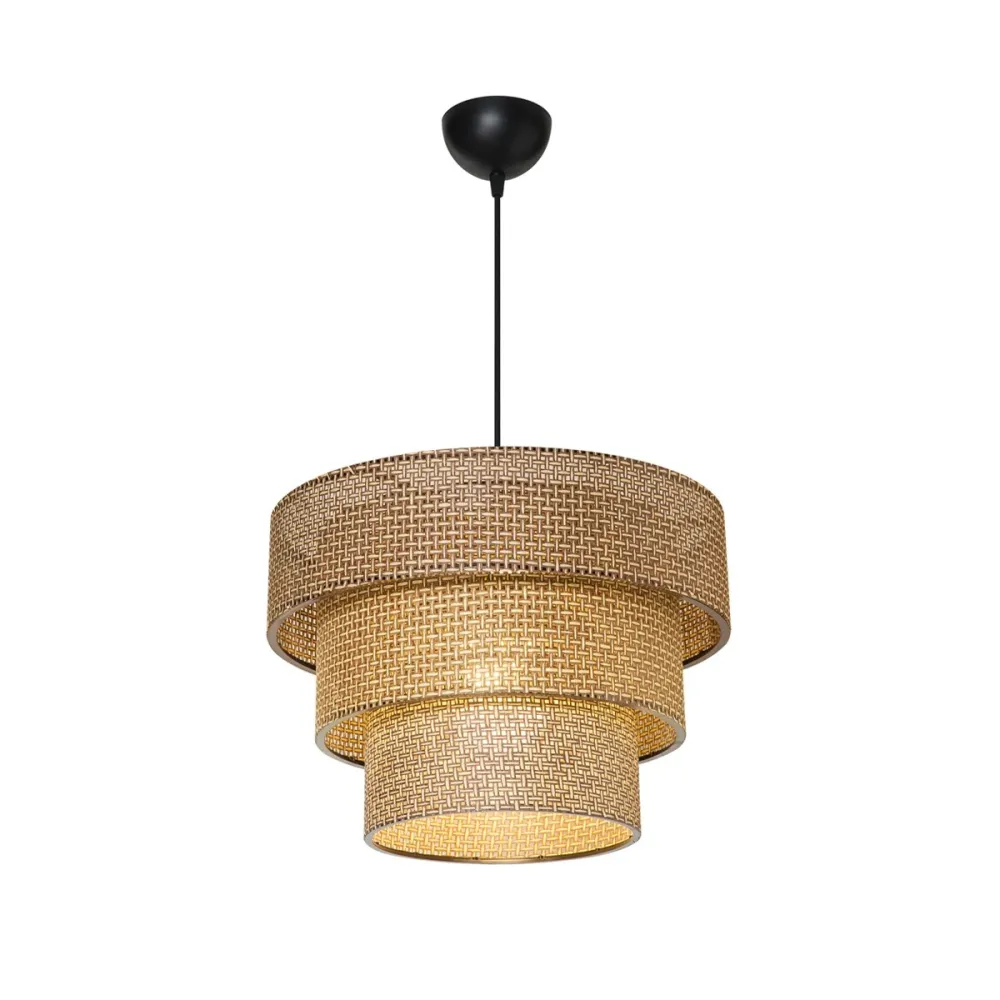 GLOBOSTAR® LEVEL 203-0171 Μοντέρνο Κρεμαστό Φωτιστικό Οροφής με Ντουί 1 x E27 AC 220-240V IP20 - Καφέ - Μ39 x Π39 x Υ30cm