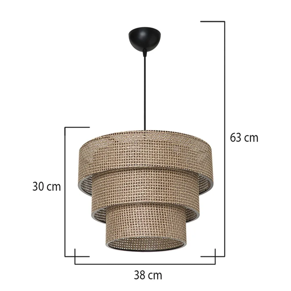 GLOBOSTAR® LEVEL 203-0171 Μοντέρνο Κρεμαστό Φωτιστικό Οροφής με Ντουί 1 x E27 AC 220-240V IP20 - Καφέ - Μ39 x Π39 x Υ30cm