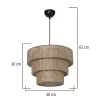 GLOBOSTAR® LEVEL 203-0171 Μοντέρνο Κρεμαστό Φωτιστικό Οροφής με Ντουί 1 x E27 AC 220-240V IP20 - Καφέ - Μ39 x Π39 x Υ30cm