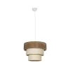 GLOBOSTAR® LEVEL 203-0172 Μοντέρνο Κρεμαστό Φωτιστικό Οροφής με Ντουί 1 x E27 AC 220-240V IP20 - Καφέ & Μπεζ - Μ38 x Π38 x Υ30cm