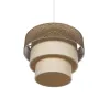 GLOBOSTAR® LEVEL 203-0172 Μοντέρνο Κρεμαστό Φωτιστικό Οροφής με Ντουί 1 x E27 AC 220-240V IP20 - Καφέ & Μπεζ - Μ38 x Π38 x Υ30cm