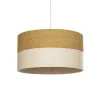 GLOBOSTAR® LIVA 203-0173 Μοντέρνο Κρεμαστό Φωτιστικό Οροφής με Ντουί 1 x E27 AC 220-240V IP20 - Καφέ & Μπεζ - Μ38 x Π38 x Υ20cm