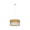 GLOBOSTAR® LIVA 203-0173 Μοντέρνο Κρεμαστό Φωτιστικό Οροφής με Ντουί 1 x E27 AC 220-240V IP20 - Καφέ & Μπεζ - Μ38 x Π38 x Υ20cm