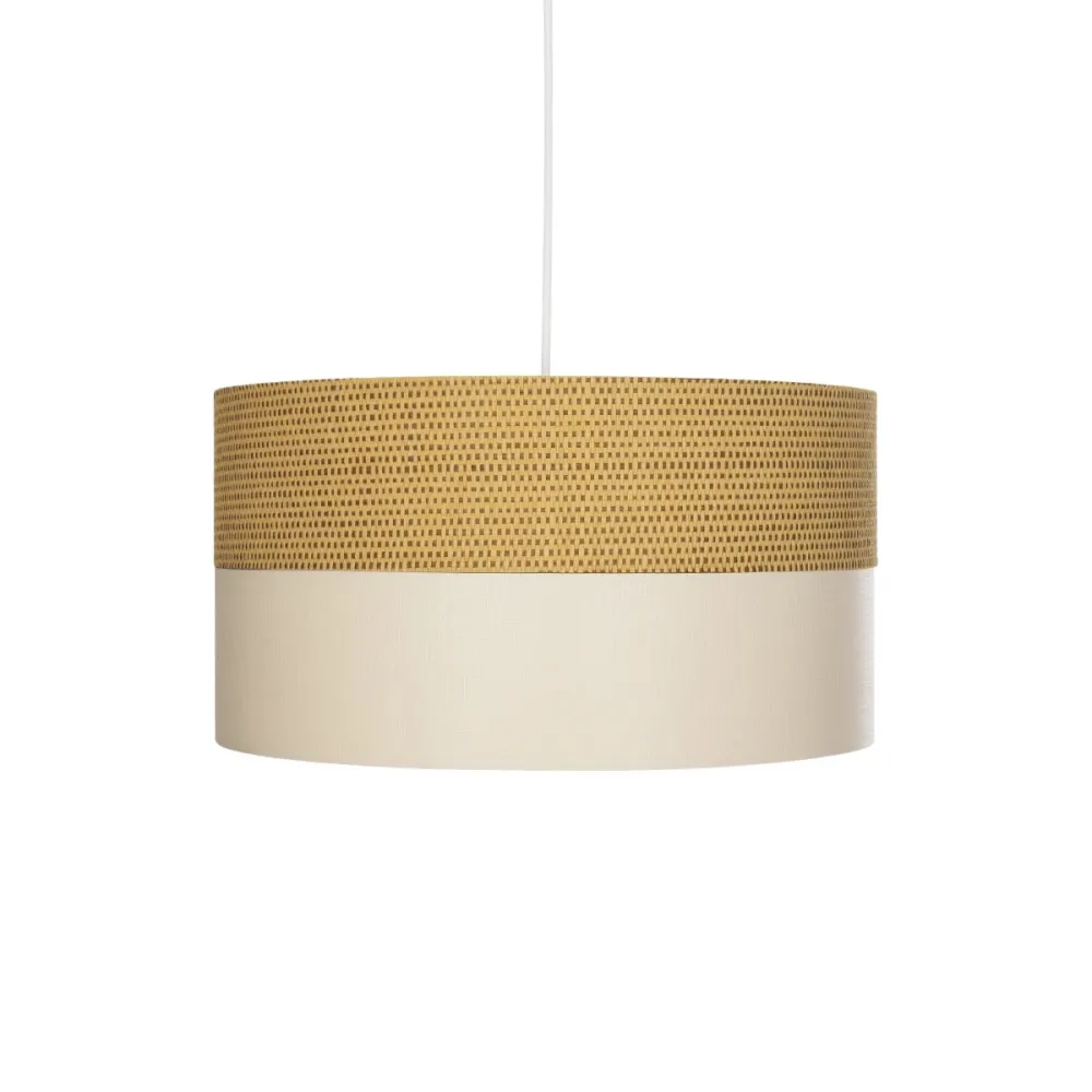 GLOBOSTAR® LIVA 203-0173 Μοντέρνο Κρεμαστό Φωτιστικό Οροφής με Ντουί 1 x E27 AC 220-240V IP20 - Καφέ & Μπεζ - Μ38 x Π38 x Υ20cm
