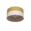 GLOBOSTAR® LIVA 203-0173 Μοντέρνο Κρεμαστό Φωτιστικό Οροφής με Ντουί 1 x E27 AC 220-240V IP20 - Καφέ & Μπεζ - Μ38 x Π38 x Υ20cm