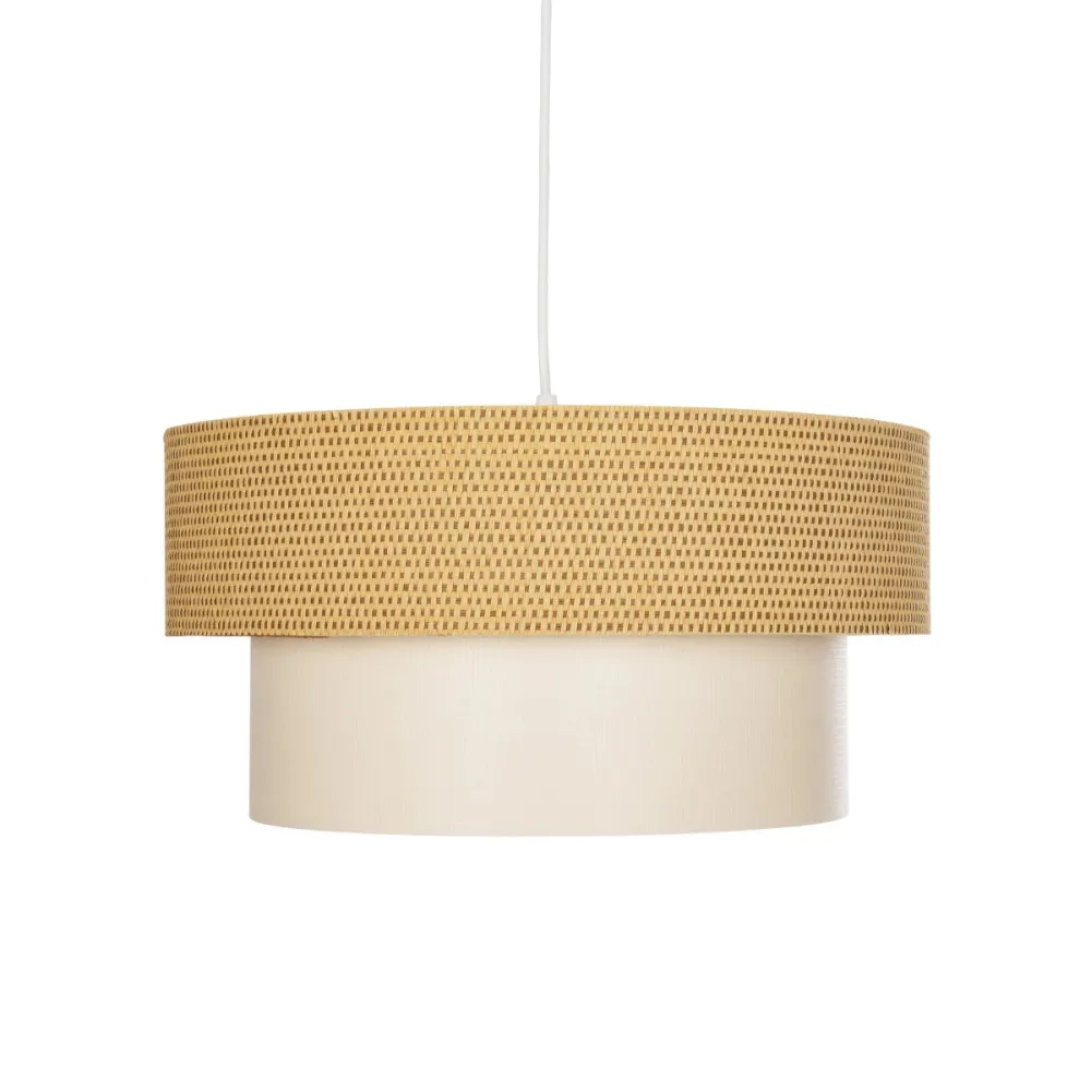 GLOBOSTAR® LIVA 203-0174 Μοντέρνο Κρεμαστό Φωτιστικό Οροφής με Ντουί 1 x E27 AC 220-240V IP20 - Μπεζ - Μ38 x Π38 x Υ30cm