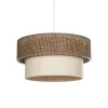 GLOBOSTAR® LIVA 203-0175 Μοντέρνο Κρεμαστό Φωτιστικό Οροφής με Ντουί 1 x E27 AC 220-240V IP20 - Καφέ & Μπεζ - Μ38 x Π38 x Υ30cm