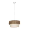 GLOBOSTAR® LIVA 203-0175 Μοντέρνο Κρεμαστό Φωτιστικό Οροφής με Ντουί 1 x E27 AC 220-240V IP20 - Καφέ & Μπεζ - Μ38 x Π38 x Υ30cm
