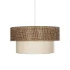 GLOBOSTAR® LIVA 203-0175 Μοντέρνο Κρεμαστό Φωτιστικό Οροφής με Ντουί 1 x E27 AC 220-240V IP20 - Καφέ & Μπεζ - Μ38 x Π38 x Υ30cm