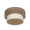 GLOBOSTAR® LIVA 203-0175 Μοντέρνο Κρεμαστό Φωτιστικό Οροφής με Ντουί 1 x E27 AC 220-240V IP20 - Καφέ & Μπεζ - Μ38 x Π38 x Υ30cm