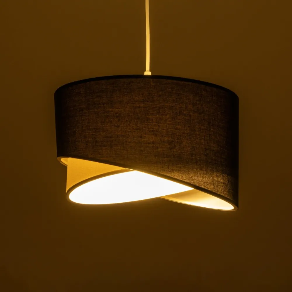 GLOBOSTAR® LILI 203-0176 Μοντέρνο Κρεμαστό Φωτιστικό Οροφής με Ντουί 1 x E27 AC 220-240V IP20 - Μαύρο & Λευκό - Μ30 x Π30 x Υ22cm