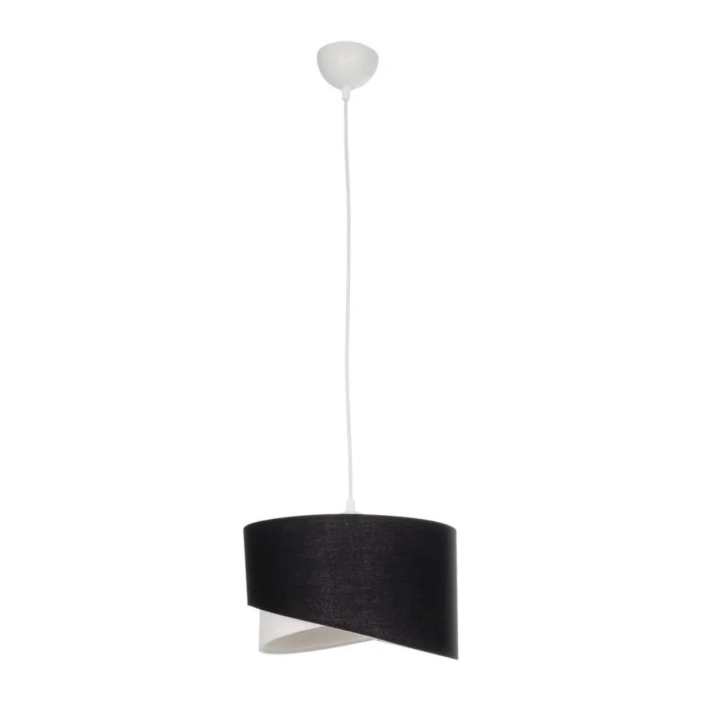 GLOBOSTAR® LILI 203-0176 Μοντέρνο Κρεμαστό Φωτιστικό Οροφής με Ντουί 1 x E27 AC 220-240V IP20 - Μαύρο & Λευκό - Μ30 x Π30 x Υ22cm