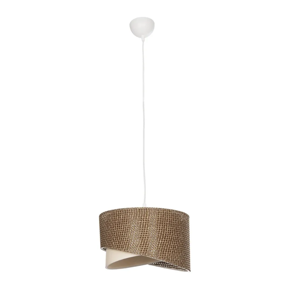 GLOBOSTAR® LILI 203-0177 Μοντέρνο Κρεμαστό Φωτιστικό Οροφής με Ντουί 1 x E27 AC 220-240V IP20 - Καφέ & Μπεζ - Μ30 x Π30 x Υ22cm