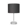 GLOBOSTAR® WIZ 203-0179 Μοντέρνο Επιτραπέζιο Φωτιστικό Πορτατίφ με Ντουί 1 x E27 AC 220-240V IP20 - Ασημί & Γκρι - Μ22 x Π22 x Υ36.5cm