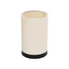 GLOBOSTAR® CYLINDER 203-0183 Μοντέρνο Επιτραπέζιο Φωτιστικό Πορτατίφ με Ντουί 1 x E27 AC 220-240V IP20 - Μαύρο & Μπεζ - Μ14 x Π14 x Υ22cm