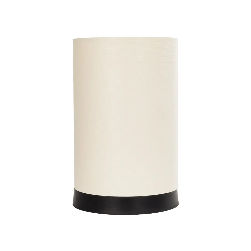 GLOBOSTAR® CYLINDER 203-0183 Μοντέρνο Επιτραπέζιο Φωτιστικό Πορτατίφ με Ντουί 1 x E27 AC 220-240V IP20 - Μαύρο & Μπεζ - Μ14 x Π14 x Υ22cm
