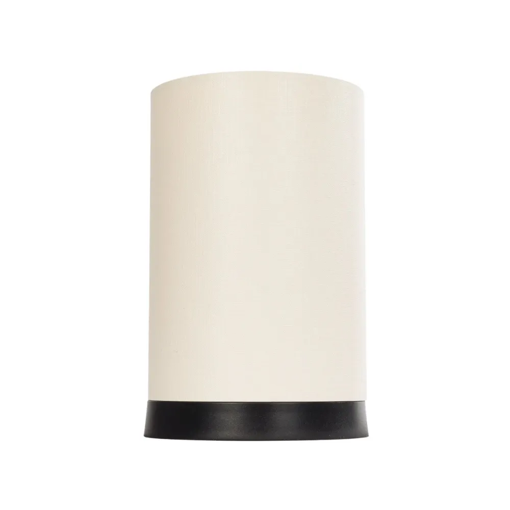 GLOBOSTAR® CYLINDER 203-0183 Μοντέρνο Επιτραπέζιο Φωτιστικό Πορτατίφ με Ντουί 1 x E27 AC 220-240V IP20 - Μαύρο & Μπεζ - Μ14 x Π14 x Υ22cm